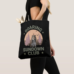 Tote Bag Club du coucher de soleil de la forêt rétro du tig