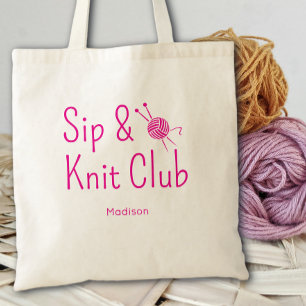 Tote Bag Club Sip Et Tricot Amateurs De Tricot Sur Mesure