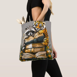 Tote Bag Club vintage de livres de bois