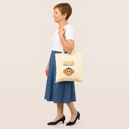 Tote Bag Co-worker custom text monkey face
