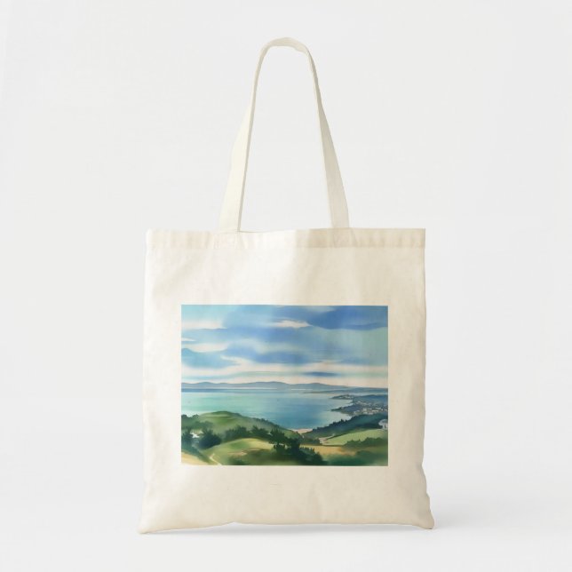 Tote Bag Coastal Watercolor Bag (Devant)