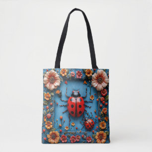 Tote Bag Coccinelle 3d colorée