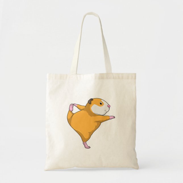 Tote Bag Cochon de Guinée au Yoga Exercice d'étirement (Devant)