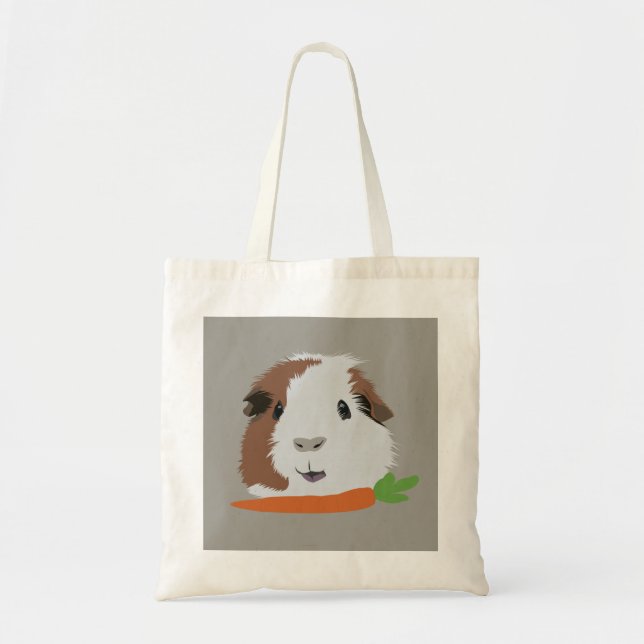Tote Bag Cochon de Guinée avec carotte (Devant)