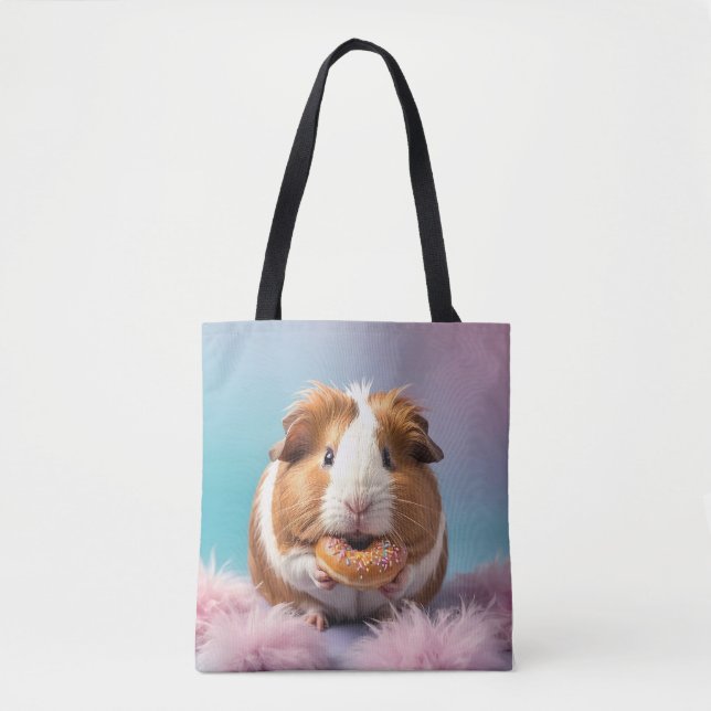 Tote Bag Cochon De Guinée Mignonne Avec Gradient Pastel De  (Devant)