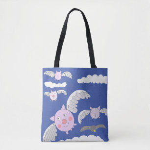 Tote Bag Cochon volant amusant