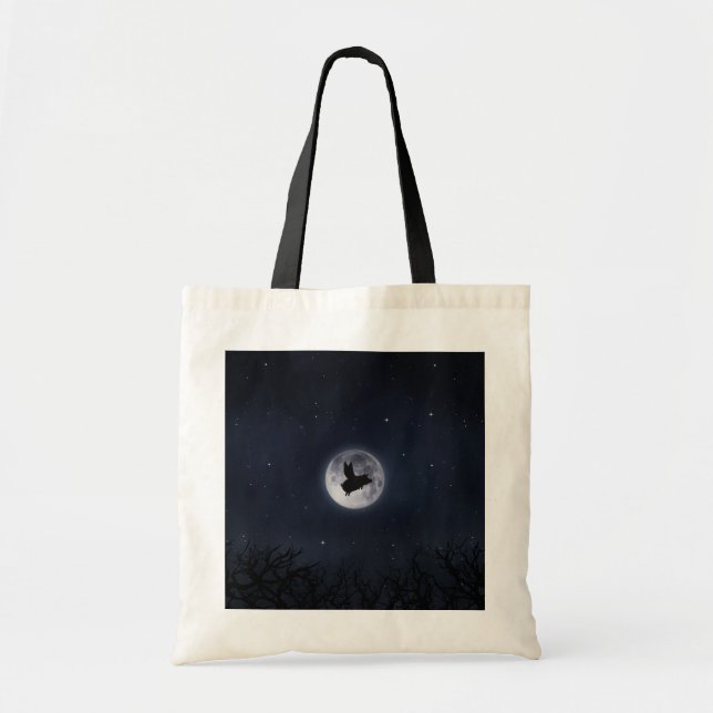 Tote Bag Cochon Volant Nocturne Sur La Pleine lune (Devant)