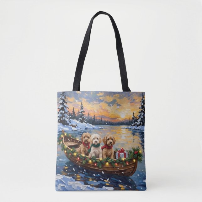 Tote Bag Cockapoo Christmas Boat Holiday (Devant)