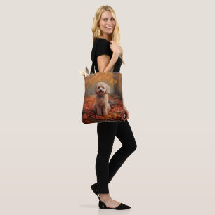 Tote Bag Cockapou dans les feuilles d'automne automne autom