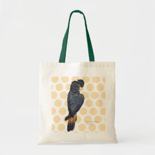 Tote Bag Cockatoo noir à queue rouge