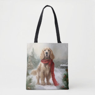 Tote Bag Cocker Spaniel Chien dans Noël de neige