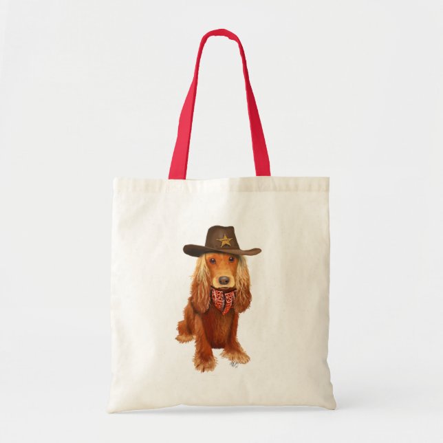Tote Bag Cocker Spaniel Cowboy (Devant)
