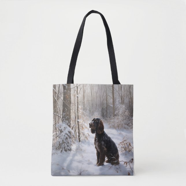 Tote Bag Cocker Spaniel Laisser Neige Noël (Devant)