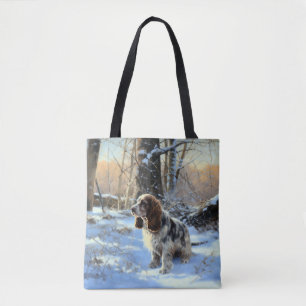 Tote Bag Cocker Spaniel Laissez Tomber La Neige De Noël 