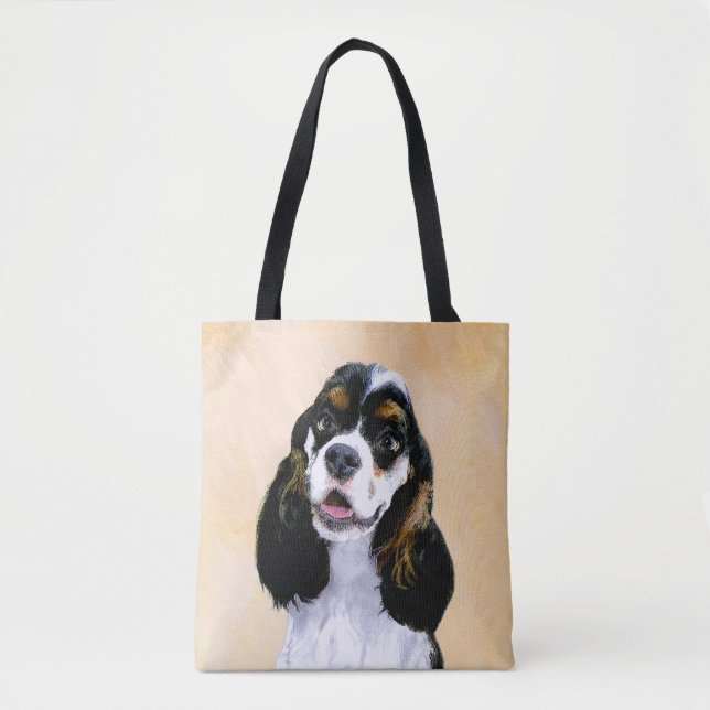 Tote Bag Cocker Spaniel (Parti) Peinture - Art Chien origin (Devant)