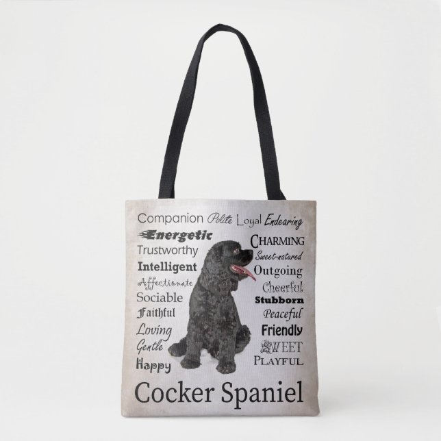 Tote Bag Cocker Spaniel Traits Fourre-tout (Devant)
