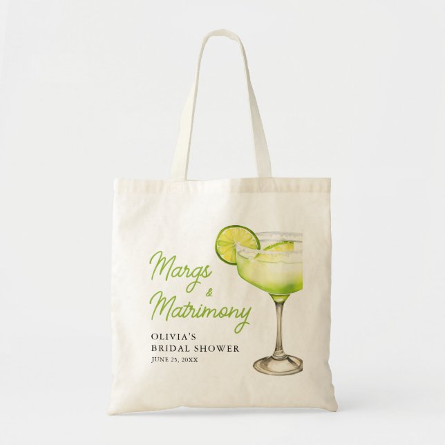 Tote Bag Cocktail de Fiançailles Moderne Margs & Matrimony (Devant)