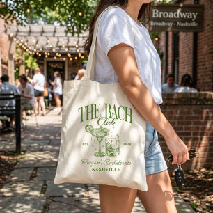 Tote Bag Cocktail rétro vert personnalisé pour enterrement