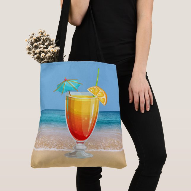 Tote Bag Cocktail sur la plage (De près)