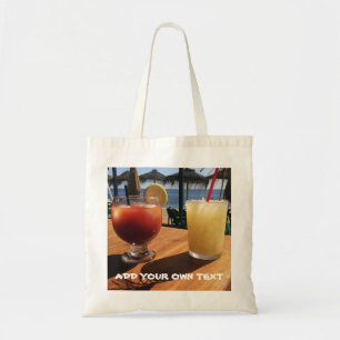 Tote Bag Cocktails by the Sea Custom Text