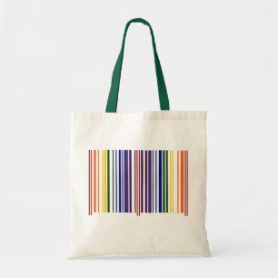 Tote Bag Code barre double arc-en-ciel