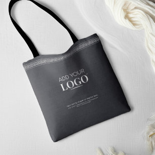 Tote Bag Code QR de logo d'entreprise Boutique de luxe noir