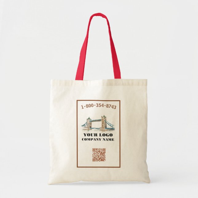 Tote Bag Code QR du logo de votre entreprise (Devant)
