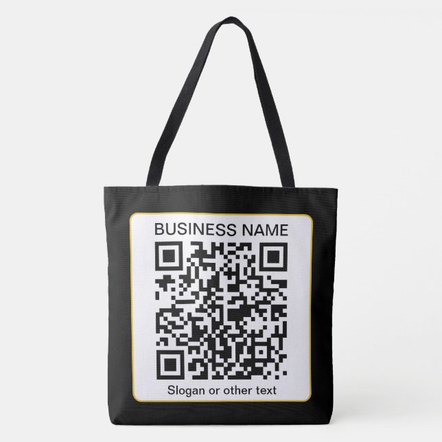 Tote Bag Code QR numérisable modifiable + votre nom d'entre (Devant)