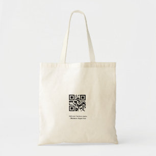 Tote Bag Code QR personnalisé simple ajouter votre nom logo