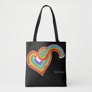 Tote Bag Cœur Arc-en-Ciel Le Progrès n'est pas Linéaire Nom