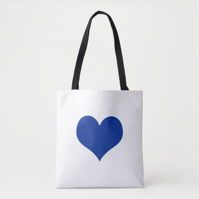 Tote Bag Coeur bleu blanc (Devant)