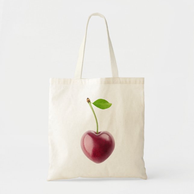 Tote Bag Coeur cerise (Devant)
