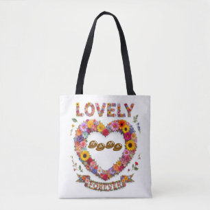 Tote Bag Cœur d'amour floral personnalisé – Maman et Maman