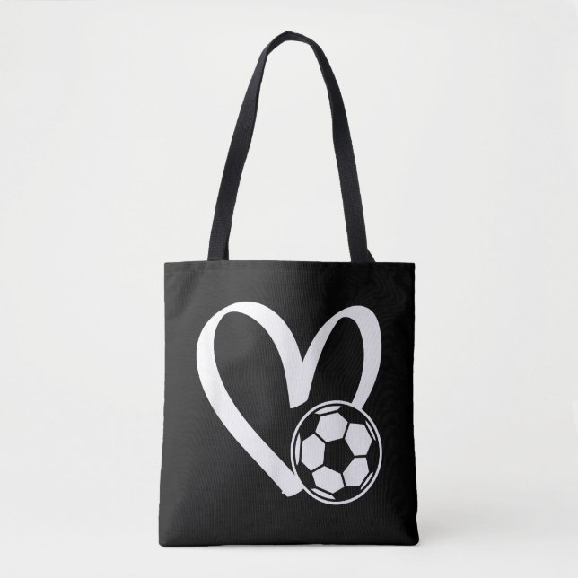 Tote Bag Coeur de balle de football (Devant)