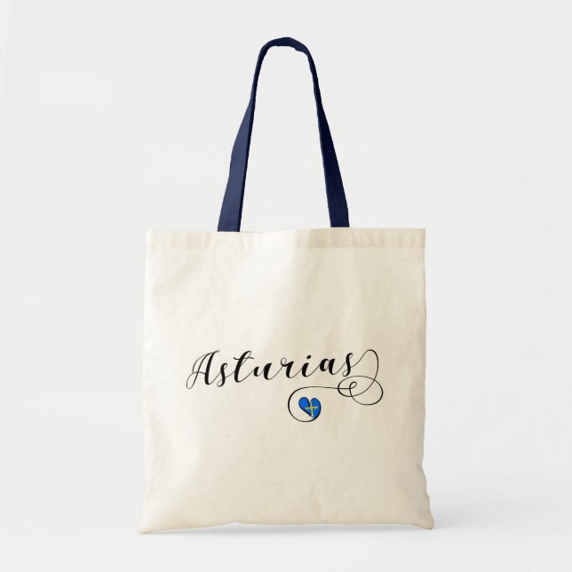 Tote Bag Coeur de drapeau des Asturies, Asturies, Espagne (Devant)