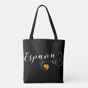 Tote Bag Coeur de drapeau d'España Espagne, espagnol