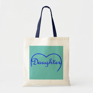 Tote Bag Coeur de fille en bleu