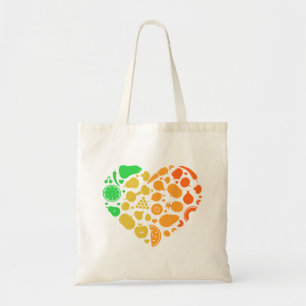 Tote Bag Coeur de fruits et légumes - Great Vegan Gift