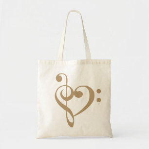 Tote Bag Coeur de musique Coeur de basse basse aigu - Lark