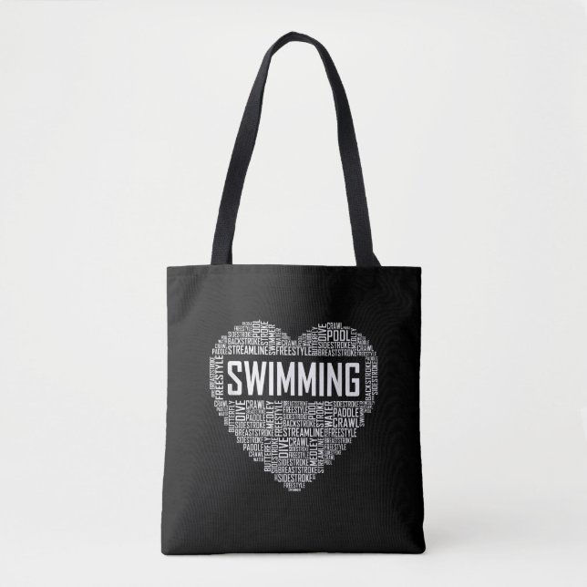 Tote Bag Coeur de natation Entraîneur nageur Cadeau nageur (Devant)