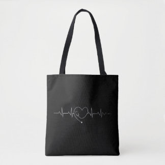 Tote Bag Coeur de soins infirmiers Médicale Stéthoscope Coe