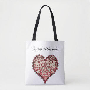 Tote Bag Coeur de travail ouvert, mariage, vintage, fiançai