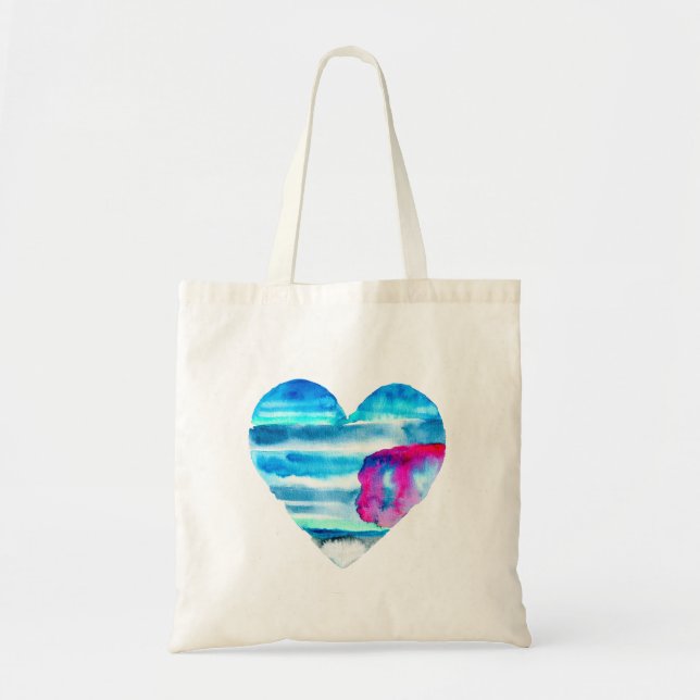 Tote Bag Coeur d'eau bleu (Devant)
