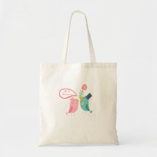 Tote Bag Coeur et Inséparables mignons Soyez ma Saint-Valen