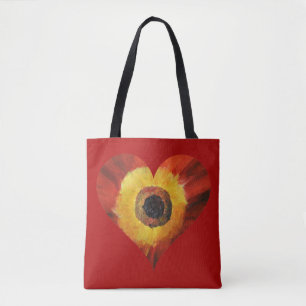 Tote Bag Coeur Fleur RougeSac fourre-tout Tout-Sur-Impressi