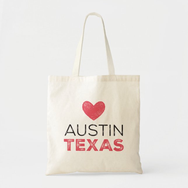 Tote Bag Coeur Fourre-tout d'Austin le Texas (Devant)