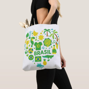 Tote Bag Cœur Mignon Brésil – Souvenir du Brésil, Idée Cade