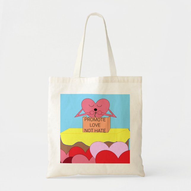 Tote Bag Coeur parlant d'amour : Blanc (Devant)