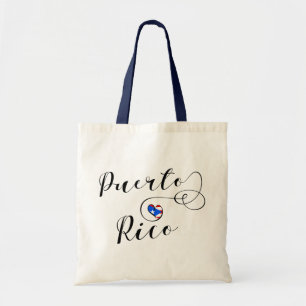 Tote Bag Coeur Porto Rico Drapeau, Portoricain Drapeau Coeu