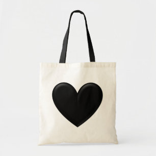 Tote Bag Coeur Puffy Noir